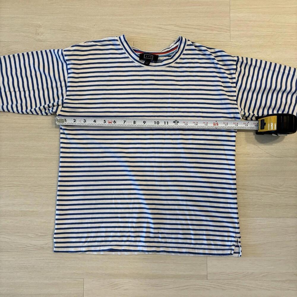 AYR Shirt Small Womens The French Fry Tee Blue Striped Long Sleeve Size Xs - Picture 4 of 5